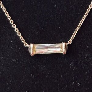 Kendra Scott Rufus Gold Necklace with Clear Pendant